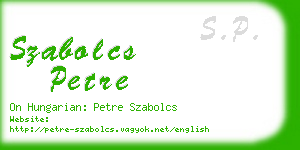 szabolcs petre business card